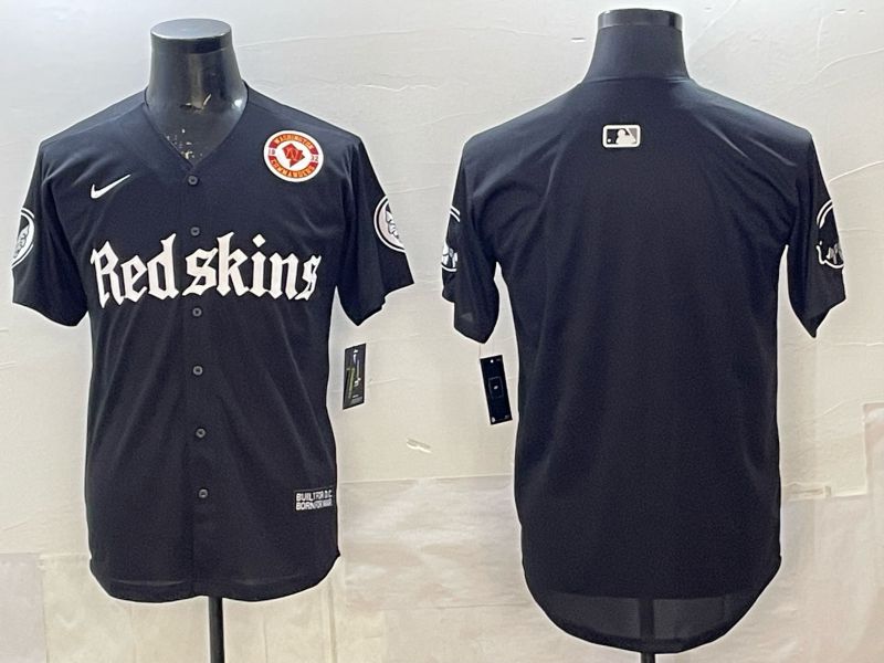 Men 2025 Nike Washington Redskins Blank Black 5th generation Joint Name Limited NFL Jersey 010